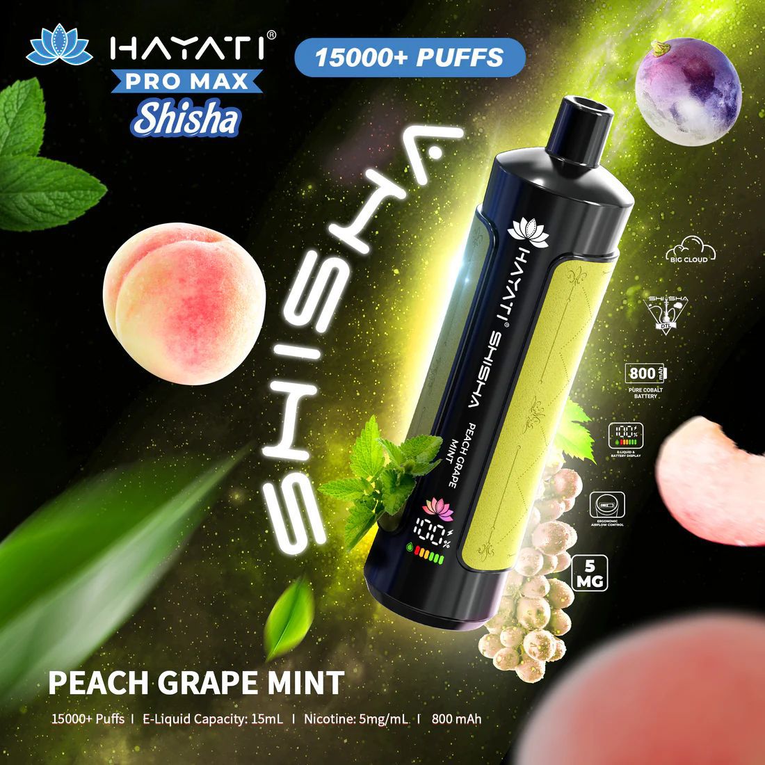 Hayati Pro Max Shisha 15000+ Puffs Disposable Vape (Box of 10)
